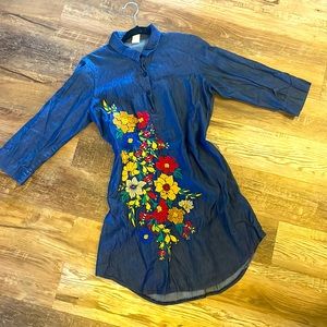 Embroidered Jean dress